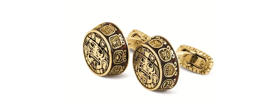 obrazek 2 Spinki do Mankietów z Brązu Mayan Calendar Montegrappa