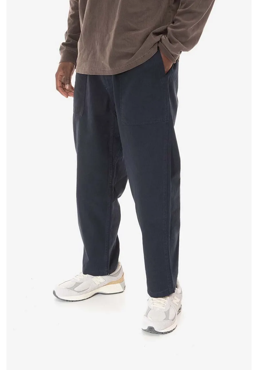 obrazek 1 Gramicci spodnie bawełniane Loose Tapered Pant kolor granatowy szerokie medium waist G103.OGT-KREMOWY