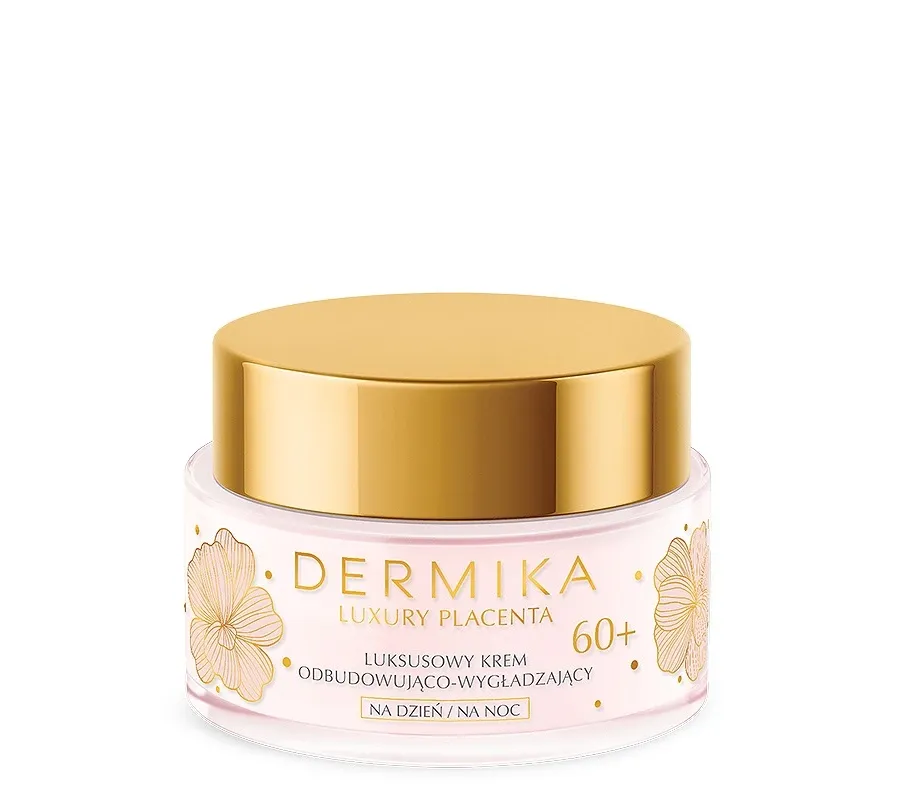 obrazek 1 Dermika Luxury Placenta Krem odbudowująco-wygładzający 60+ na dzień i na noc 50 ml
