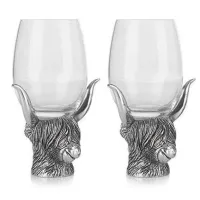 Picture A luxurious set of wine glasses in the form of a mountain cow - a gift for a special occasion
