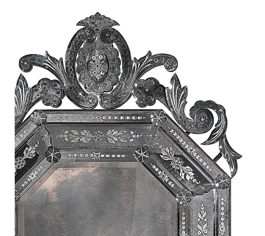 obrazek 3 Lustro artystyczne Louis XIV 7060 z postarzanego drewna i bituminu