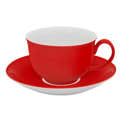 Picture Red porcelain breakfast cup and saucer from the Colors collection - Vista Alegre