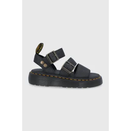 Zdjęcie Dr. Martens Sandały skórzane Gryphon Quad damskie kolor czarny na platformie DM25720001