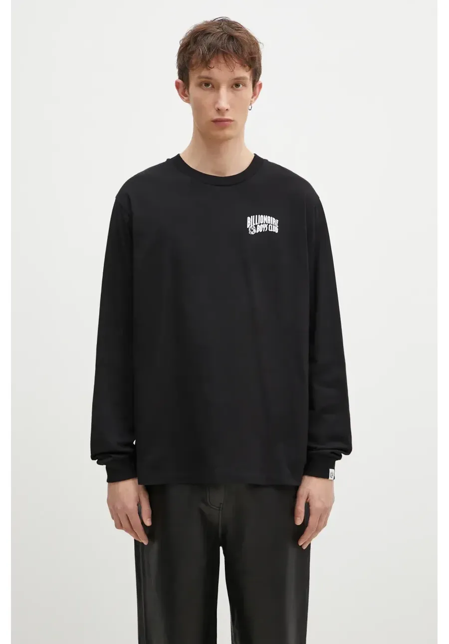 obrazek 1 Billionaire Boys Club longsleeve bawełniany Small Arch Logo L/S Tee kolor czarny z nadrukiem BC007-WHITE