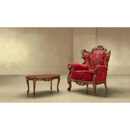 Zdjęcie Elegancki czerwony komplet mebli w stylu barokowym do salonu – Morello Gianpaolo