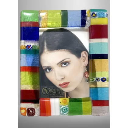 Zdjęcie Ciekawa abstrakcyjna ramka na zdjęcia w oryginalnym szkle Murano