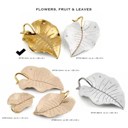 Zdjęcie Elitarny duży złoty liść z łańcuszkiem - Bruno Costenaro