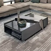 Picture Attractive coffee table with a brick top in a minimalist style