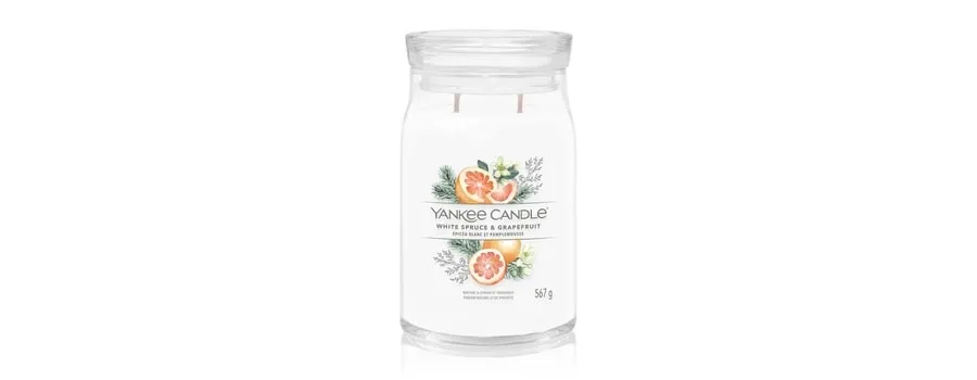 obrazek 1 Yankee Candle White Spruce & Grapefruit Signature Jar Świeca zapachowa 567 g