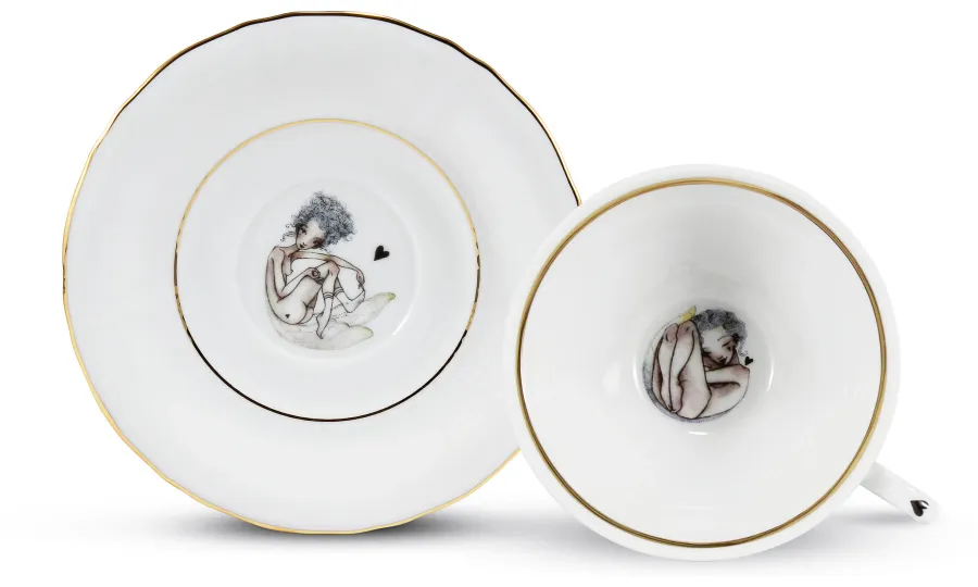 obrazek 2 Stylowa porcelanowa filiżanka do herbaty ze spodkiem z kolekcji Lena Brauner for Rudolf Kampf – Rudolf Kampf