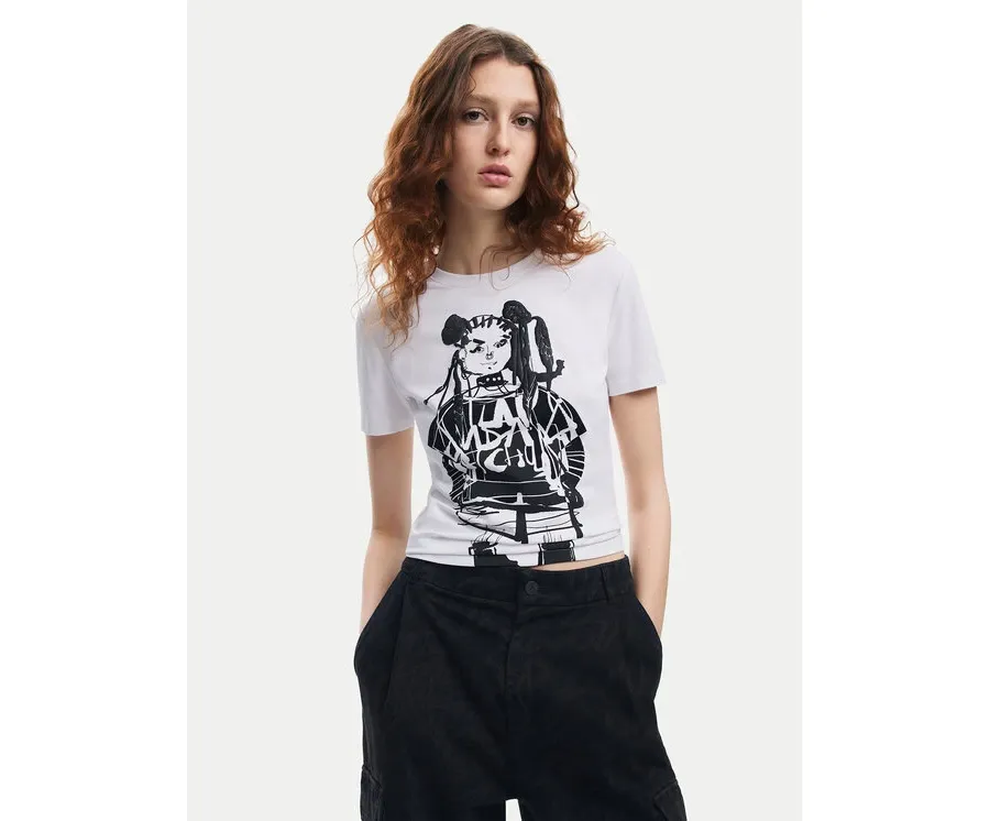 obrazek 1 Desigual T-Shirt Choi Lacroix 24WWTK90 Biały Slim Fit