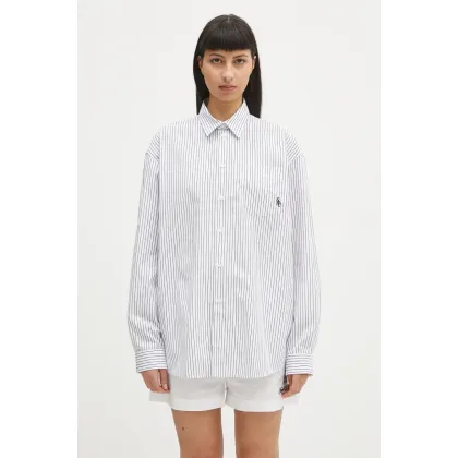Zdjęcie Sporty & Rich koszula bawełniana Src Oversized damska kolor niebieski relaxed z kołnierzykiem klasycznym SI006606302ST02