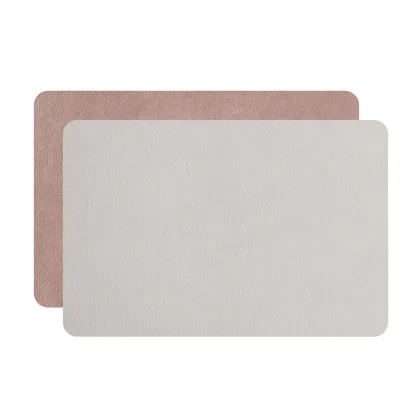 Picture Desk pad 52x38 cm made of natural leather in pearl and ash pink