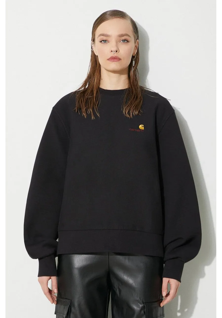 obrazek 1 Carhartt WIP bluza American Script Sweat damska kolor czarny gładka I033649.89XX