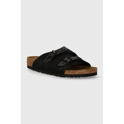Zdjęcie Birkenstock klapki zamszowe Zürich męskie kolor czarny 1026763