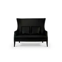 Zdjęcie Czarna skórzana portugalska sofa