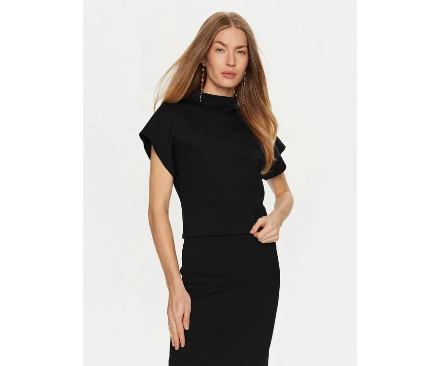 obrazek 1 ViCOLO Bluzka TS0495 Czarny Regular Fit