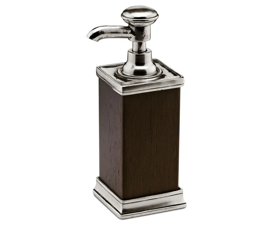 obrazek 1 Designerski dozownik na mydło z pewteru i drewna wenge