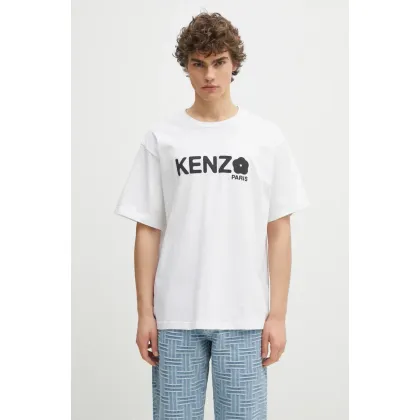 Zdjęcie Kenzo t-shirt bawełniany Boke Flower 2.0 męski kolor biały z nadrukiem FF55TS4914SG.01
