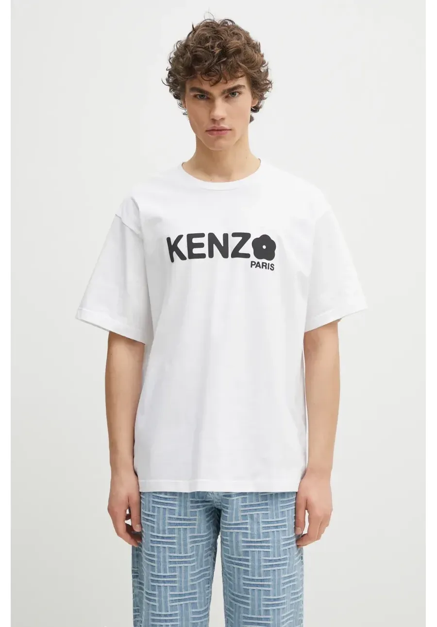 obrazek 1 Kenzo t-shirt bawełniany Boke Flower 2.0 męski kolor biały z nadrukiem FF55TS4914SG.01