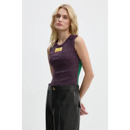 Zdjęcie MM6 Maison Margiela body damskie kolor fioletowy S62NA0073.MTJ012