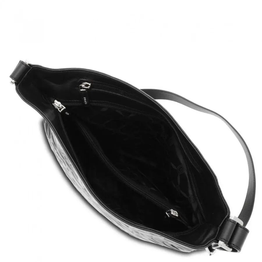 obrazek 4 Skórzana czarna torebka na ramię - Giudi