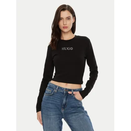 Zdjęcie HUGO Bluzka Della 50537288 Czarny Slim Fit