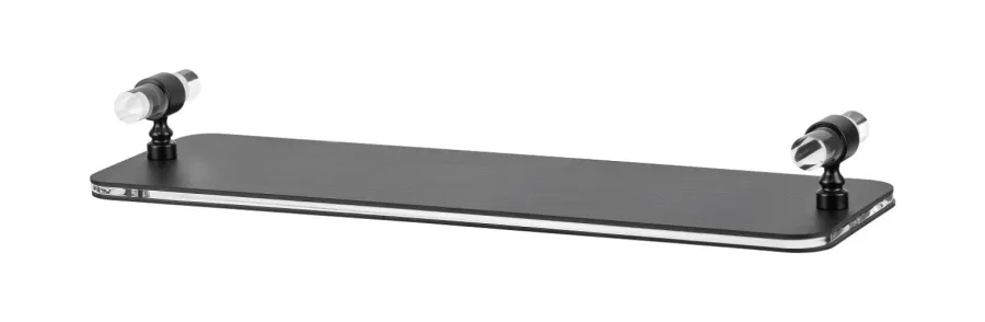 obrazek 1 Wyjątkowa czarna taca łazienkowa 33x10xH5 cm z grafitowymi rączkami