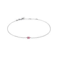 Zdjęcie Bransoletka z łańcuszkiem z białego złota i różowym szafirem KLENOTA