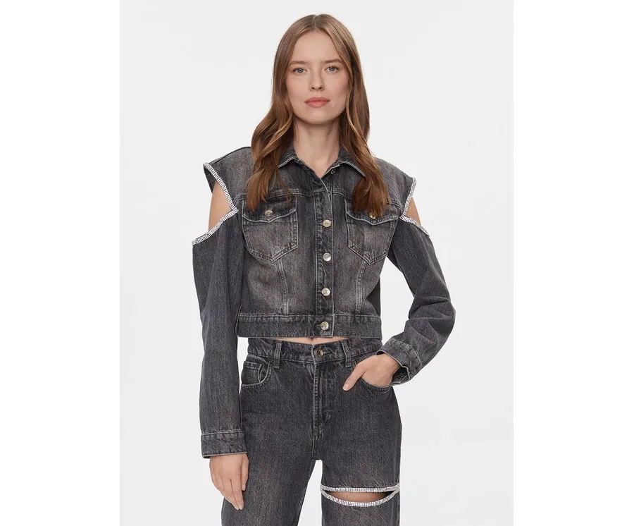 obrazek 1 Liu Jo Kurtka jeansowa UA4117 D4891 Szary Regular Fit