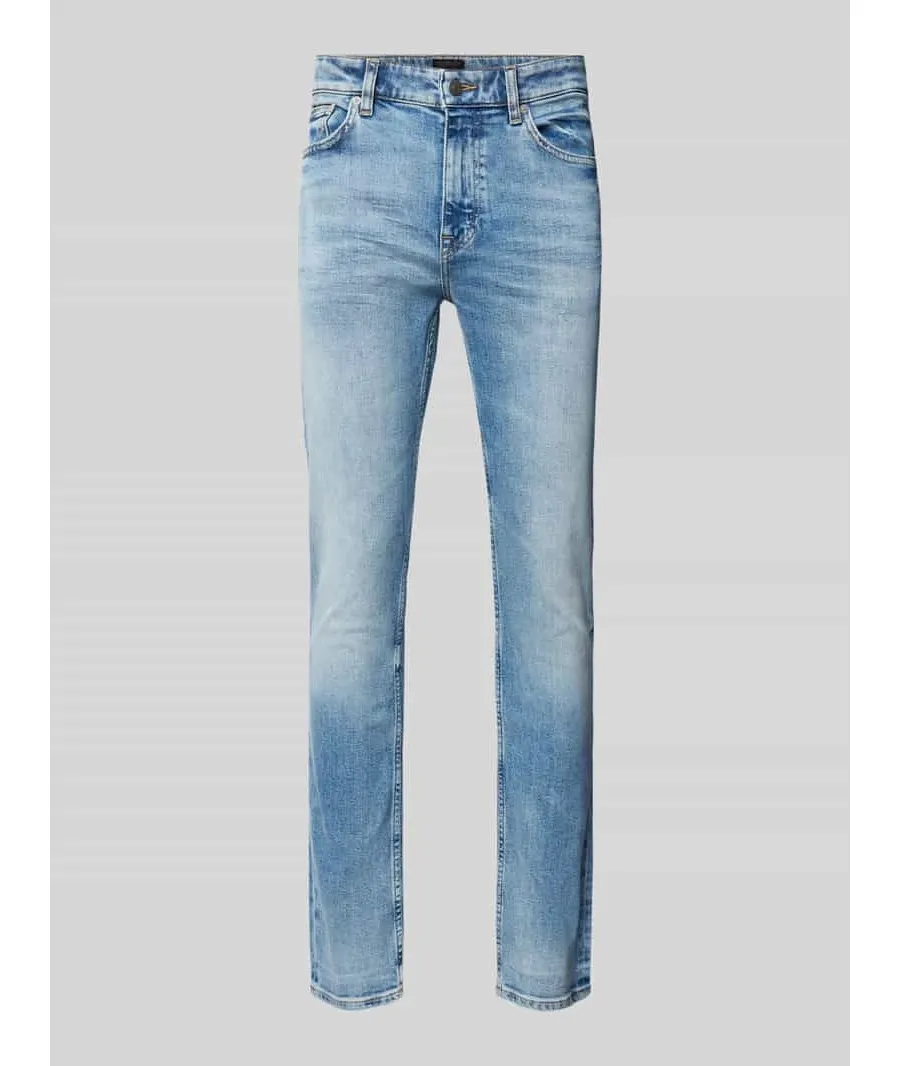 obrazek 1 Jeansy o kroju slim fit z efektem znoszenia model ‘DELAWARE’