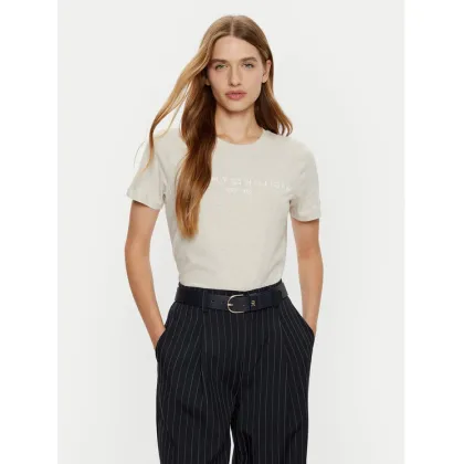 Zdjęcie Tommy Hilfiger T-Shirt WW0WW40276 Beżowy Regular Fit