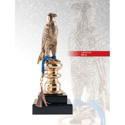 Zdjęcie Prestiżowa statuetka sokoła na kolumnie do salonu - ArtBe