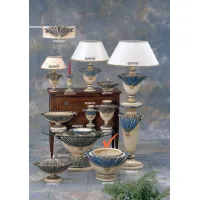 Picture Designer large flower pot with blue decor