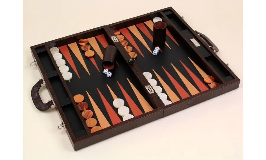 obrazek 2 Gra planszowa Backgammon w drewnianej walizce