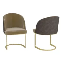 Zdjęcie Eleganckie krzesło z satynowym mosiężnym wykończeniem - Living Comfort Italia