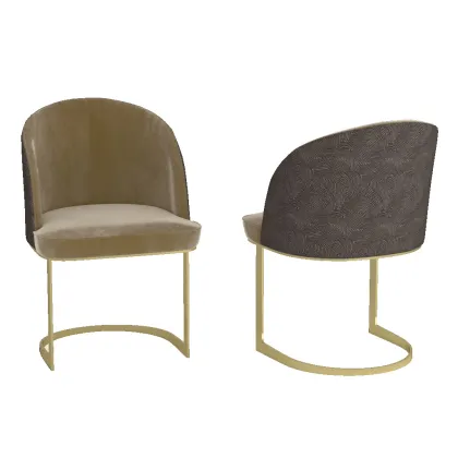 Zdjęcie Eleganckie krzesło z satynowym mosiężnym wykończeniem - Living Comfort Italia