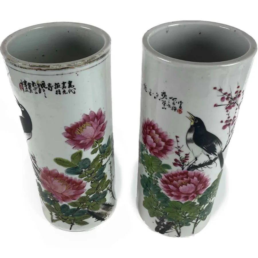 obrazek 2 Para chińskich wazonów porcelanowych, początek XX wieku