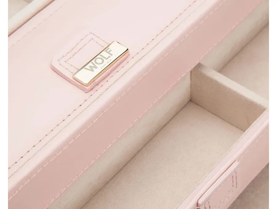 obrazek 4 Luksusowy skórzany kuferek na biżuterię Caroline Large Rose Quartz