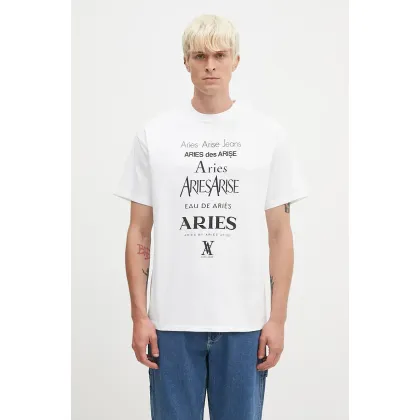 Zdjęcie Aries t-shirt bawełniany Perfume SS Tee męski kolor biały z nadrukiem AR6000502