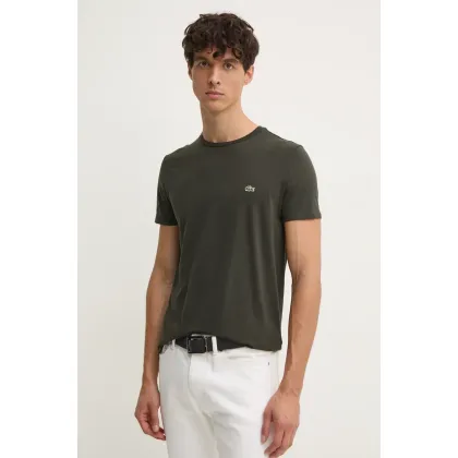 Zdjęcie Lacoste t-shirt bawełniany męski kolor zielony gładki