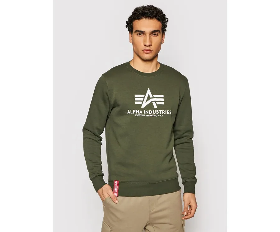 obrazek 1 Alpha Industries Bluza Basic Sweater 178302 Zielony Regular Fit