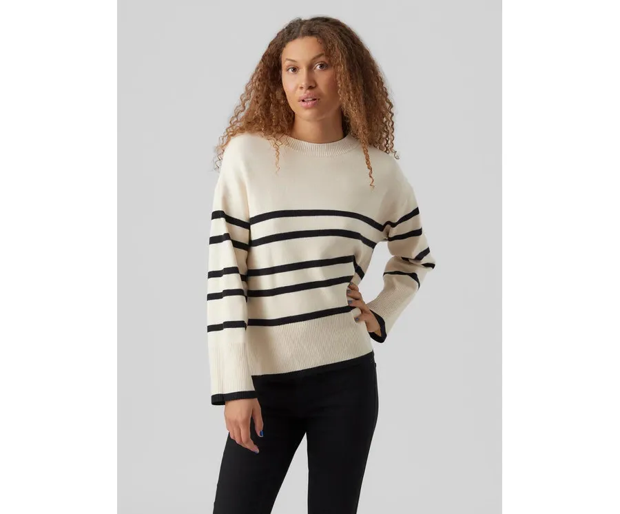 obrazek 1 Vero Moda Sweter 10278319 Beżowy Regular Fit