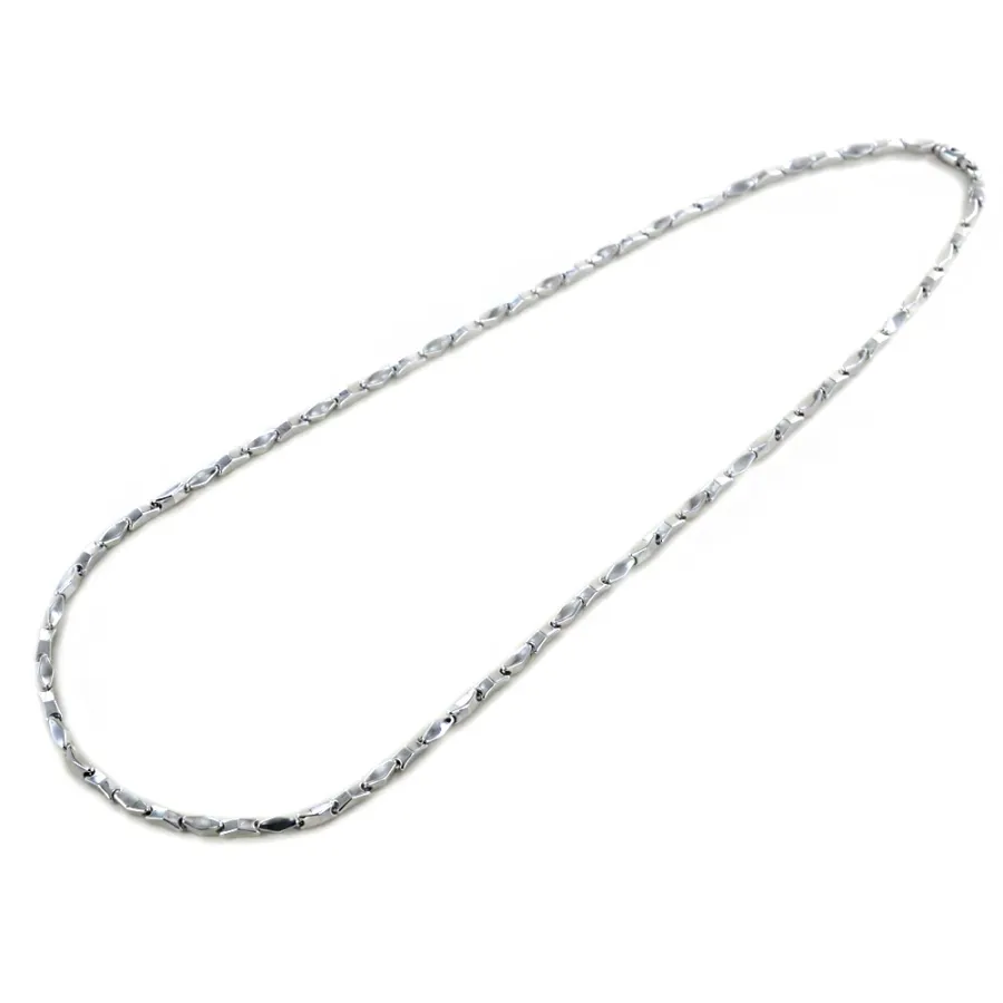 obrazek 3 Fasetowany naszyjnik męski z białego złota - 50 cm