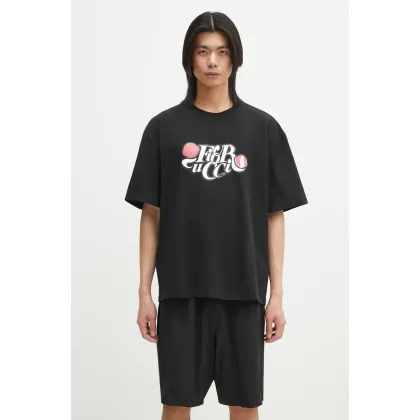 Zdjęcie Fiorucci t-shirt bawełniany Curly Lollipop Logo Boxy T-Shirt męski kolor czarny z nadrukiem U02SPTSH103CJ01BK02