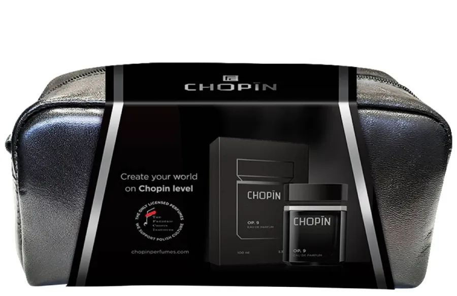 obrazek 1 Chopin Zestaw (OP.9 woda perfumowana dla mężczyzn 100ml + Kosmetyczka skórzana 1szt)