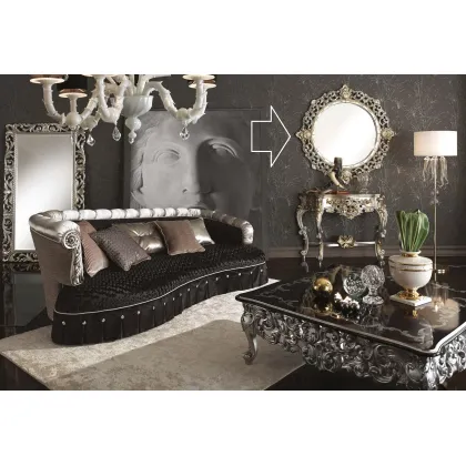 Zdjęcie Luksusowe okrągłe bogato zdobione lustro w stylu antycznym – Morello Gianpaolo