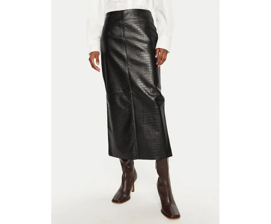 obrazek 1 Bruuns Bazaar Spódnica z imitacji skóry Tuanella BBW4134 Czarny Regular Fit