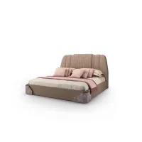 Picture Italian double bed with upholstered side structure for a luxurious interior - Bianchini