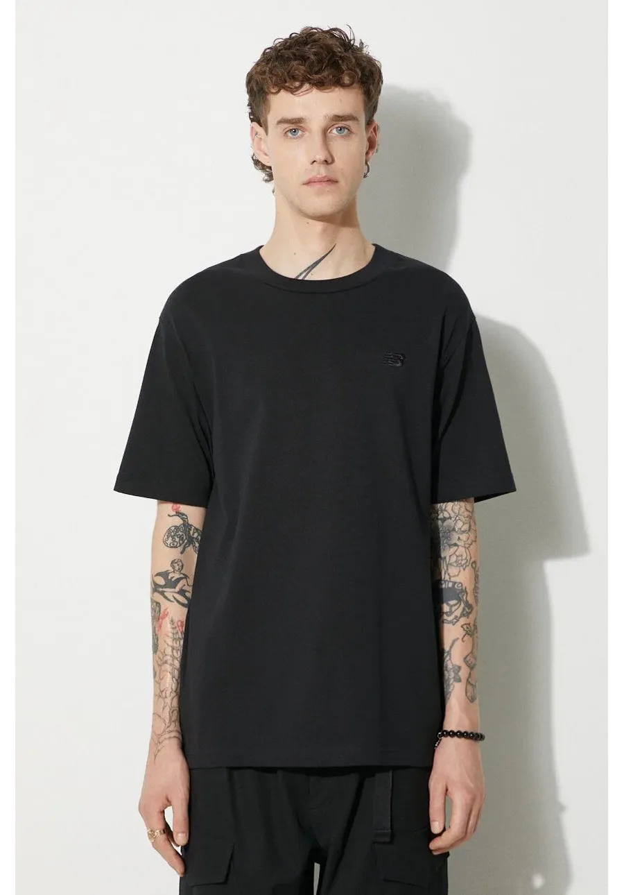 obrazek 1 New Balance t-shirt bawełniany MT41533BK męski kolor czarny z aplikacją